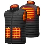 bellaciao Heated Vest Gift for Men Women 5v 2a USB Charging Heating Vest for Men Women Washable Body Warmer for Outdoor Working Camping Fishing Hunting, Hiking Skating Black L not included battery
