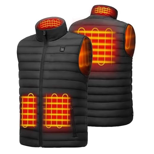 bellaciao Heated Vest Gift for Men Women 5v 2a USB Charging Heating Vest for Men Women Washable Body Warmer for Outdoor Working Camping Fishing Hunting, Hiking Skating Black L not included battery