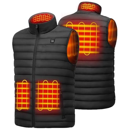 bellaciao Heated Vest Gift for Men Women 5v 2a USB Charging Heating Vest for Men Women Washable Body Warmer for Outdoor Working Camping Fishing Hunting, Hiking Skating Black L not included battery