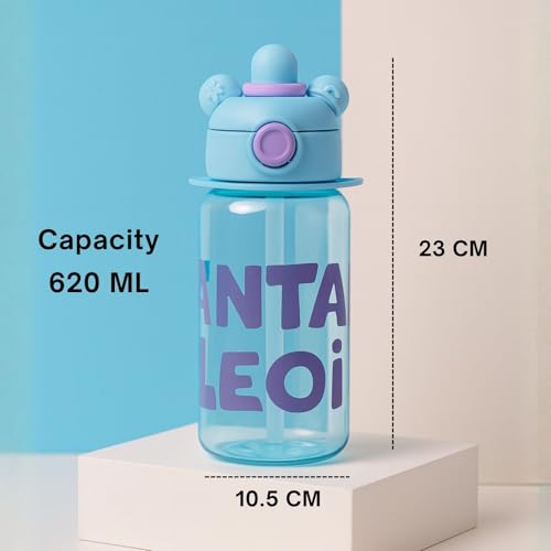Image of Veejet Joyland Kids Water Bottle - Sipper Water Bottle for Kids - Sipper Bottle for School - Water Bottle for Girls and Boys, BPA-Free, Spill-Proof, Perfect for School and Play - 620 ML (Blue)