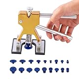 Auto Body Repair Kit Car Dent Puller with 18pcs Pull Tabs, Universal T Bar Paintless Dent Remover Tool Lifter for Auto Hail Damage Repair & Other Metal Surface