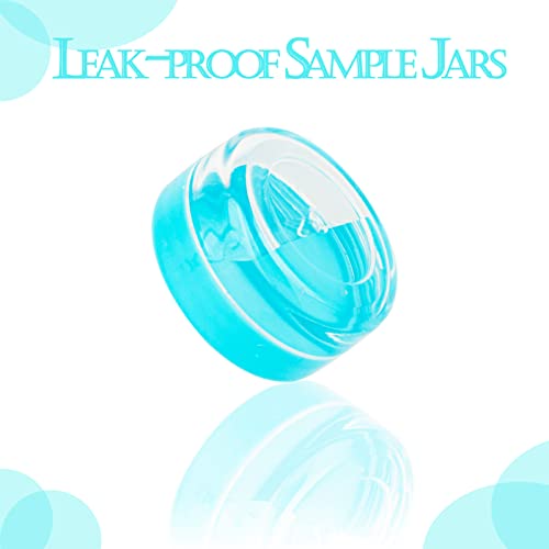 Image of 3 Gram Sample Containers with Lids, 25 Count Tiny Sample Jars, 3ML Makeup Cosmetic Containers for Lip Balms, Lotion, Powder, Beauty Products(Blue Lids)