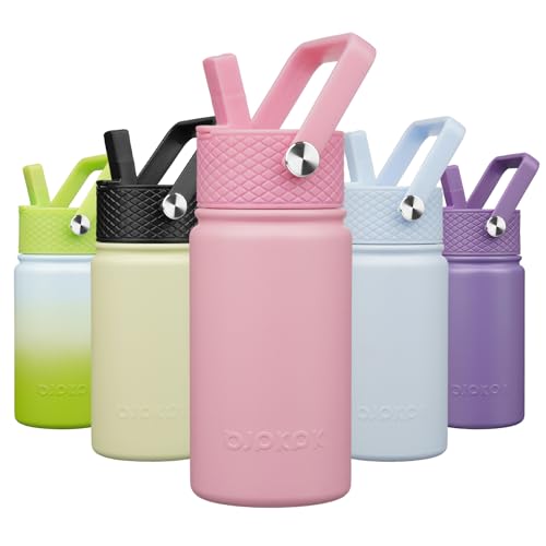 Image of BJPKPK Insulated Water Bottle, 15oz Stainless Steel with Straw Lid