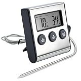 Termómetro Digital Cocina con Sonda -50~250°C Termometro Carne Barbacoa Digital Barbecue LCD Thermometer con Temporizador y Alarma para Alimentos Líquido Barbacoa Horno Parrilla