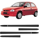 Jogo De Friso Lateral Corsa 98 Diante 2 Portas Preto Rígido