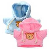  Ropa de Oso para Osos de Peluche de 15 a 20 cm, 2 Prendas de Peluche con Capucha, Ropa Decorativa de Dibujos Animados para Hacer tú Mismo.
