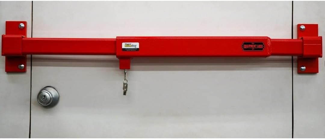 Equipment Lock Adjustable Door Security Bar - Security Lock Bar and Job Site Door Lock for Office Trailers, Warehouse Doors and Home Defense (Keyed Differently)