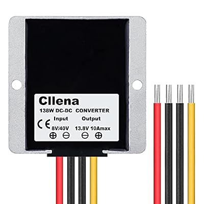DC 8V-40V to 13.8V 10A Automatic Buck Boost Converter Step Down/Up Regulator Voltage Reducer Converter Waterproof Regulated DC Power Supply for Golf Cart Club Car LED Light