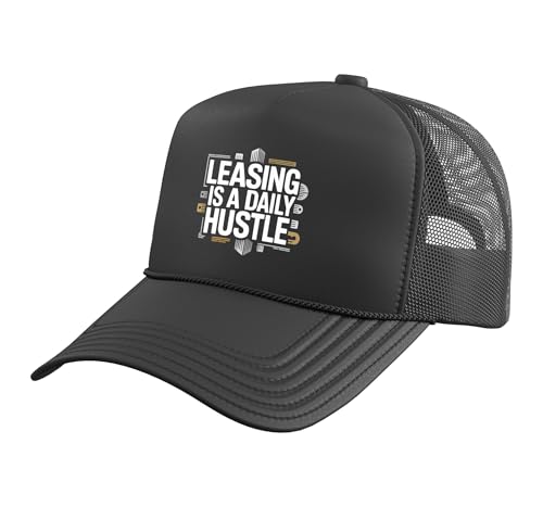 Leasing Agent Job Profession Sign House Contract Real Estate Trucker Hat with Adjustable Mesh Back, Black