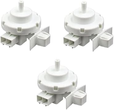 B273 Washer Level Sensor, 2-Pin Water Level Sensor, White ABS Washing Machine Pressure Switch 44Mm Diameter 3 Pack Replacement Fit Automatic Laundry Washers