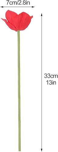Miniatura 2 de Flores artificiales de amapola rosadas, 20 piezas de flores de amapola de seda de 13 pulgadas, ramo de amapolas falsas decorativas de imitación