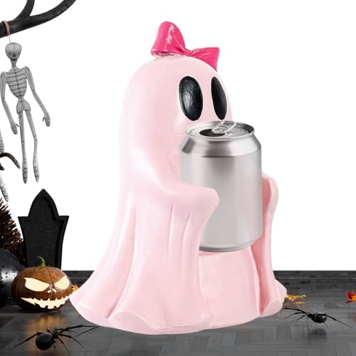Opdestn Ghost Support pour Canette - Support de Canette Fantôme d'halloween,Figurine Décorative de Bureau pour Fêtes - Étagère Bureau Décoration Maison