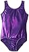 Danskin Big Girls' Gymnastics Solid Sparkle Leotard, Purple, Medium