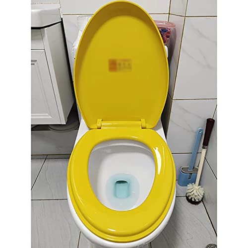 Abattant WC jaune brillant avec fixations reglables faciles a installer