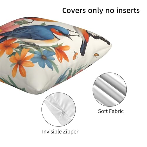 Housse de coussin papillons et oiseaux décoration colorée de maison - 8