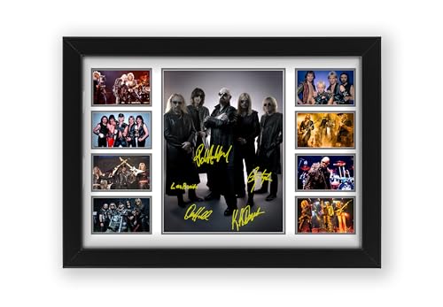 Image of AllStarMedia Tribute to Judas Priest Inspired Heavy Metal Poster Print | Fan Art Style Rock Band Wall Art | Music Gift & Home Décor for Metal Fans | Limited Edition Print | A3 Framed (30 x 40 CM)