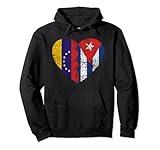 cuban venezuelan flags cuore | venezuela cuba vintage felpa con cappuccio