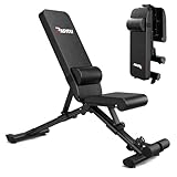 PASYOU 調節可能ウェイトベンチ、ストレングス トレーニング ベンチ プレス 折りたたみ式 傾斜 ディスクライン ベンチ 全身運動用 高速折りたたみPA500