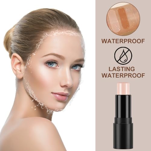 LOPHE Contouring Stick, 4 Farben Konturenstift Make-up Set mit Highlighter Stick, 2-in-1 Contour Highlighter Kit für Geformten Look