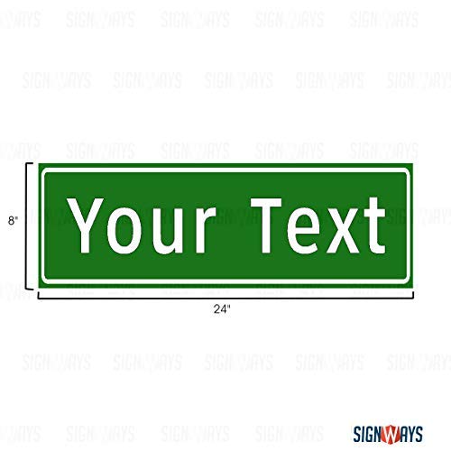 Buy Custom Street Sign, Two Sided Green and White Street Sign, 8"x24