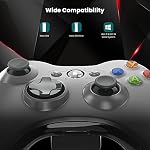 Wireless Controller for Xbox 360 with Receiver, 2.4GHZ Gamepad Joystick Controller Remote for Xbox 360 Console & PC Windows 7/8/10, White