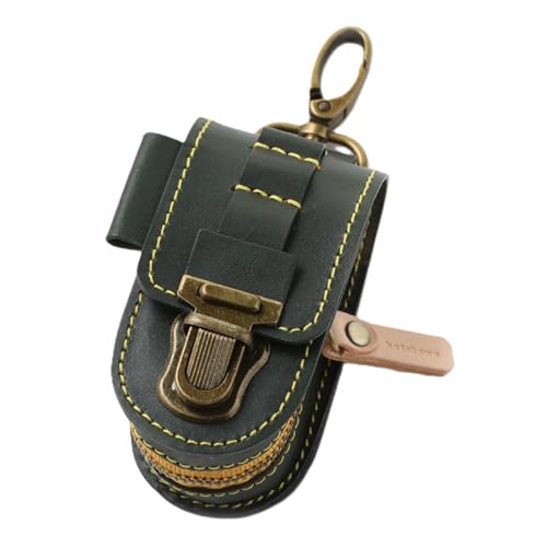 [4色から選べる]ボールが取出しやすい 本革 ゴルフボールケース (カーキ)