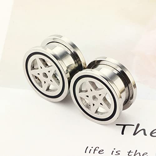Bishilin 2 PCS Earring Gauges 2G, Stainless Steel Plugs for Ears 6MM with Star Shape Ear Tunnels and Plugs by Bishilin - Used condition - Image 2