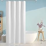 Eforcurtain White Fabric Stall Shower Curtain Liner 48 x72 inch, Waterproof Shower Curtain Machine W