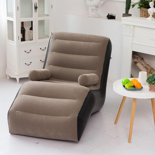 Image of Inflatable Lazy Sofa Chair with Househoid air Pump, Foldαble Lounge Chair with Armrests for Living Room, Bedroom, Office,Travel, Cαmping (Multi Color)