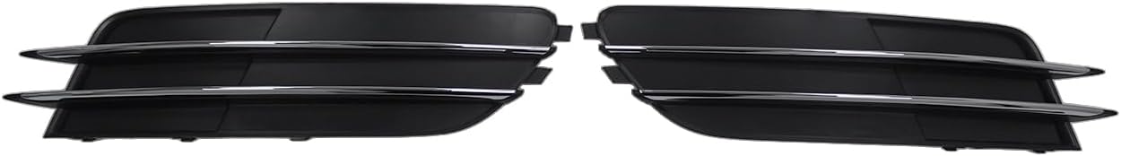 YOUNGERCAR Front Bumper Fog Light Grill Cover Compatible with Audi A6/ A6 Quattro 2012-2015 Left & Right Side Front lower Bumper Grill Grille Insert 2PCS Black 4G0807681 4G0807682