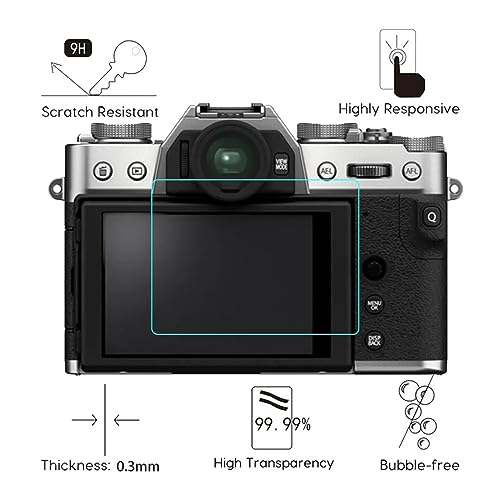 YSJJZRL 2 Pcs 9H 2.5D Anti-Scratch Tempered Glass Camera LCD Screen Protector Film For Fuji X-S20/XT4/XPR03/X100V etc (For Fuji XT4)