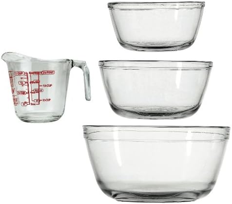 Anchor Hocking 4-Piece Mixing Bowls and Measuring Cup Set