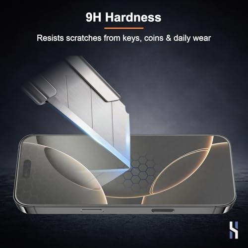 Image of Matte Tempered Glass for iPhone 16 Pro (6.3 Inch) Military Grade 9H Screen Guard, Anti-Scratch, Shatterproof, Edge-to-Edge Full Coverage - Black Border