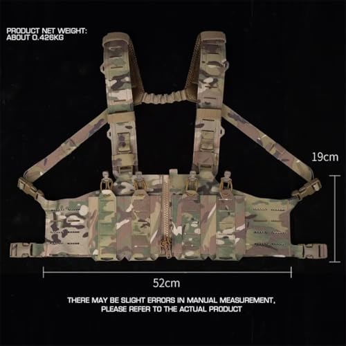 WLXW Tactical Chest Rig Vest Lightweight Molle M4 AR/A.K Magazine Pouch Holder Quick Release Zipper S.F Airsoft Chest Rig Vest With Padded Shoulder Straps For CS Hunting Military Wargame(WG) - Image 8