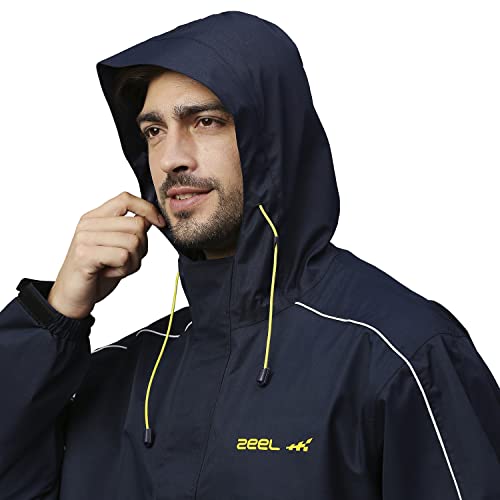 ZEEL Mens Raincoat with Adjustable Hood Raincoat for Men Waterproof