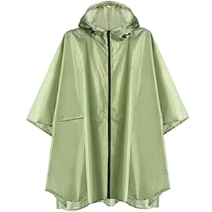 ANYOO Waterproof Rain Poncho Lightweight Reusable Hiking Hooded Coat Jacket for Outdoor Activities