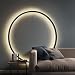Produktbild ZEHUILT Minimalistische Kreis Wandleuchte, Moderne Wand Indirekte Beleuchtung, LED Ring Wandleuchte Dimmbar mit Kabel und Stecker, Innen Runde Wandlampe für Wohnzimmer, Schlafzimmer, Büro,80cm