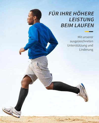 CAMBIVO Kompressionsstrümpfe Damen und Herren 2 Paar, Kompressionssocken Stützstrümpfe für Laufen, Sport, Flug, Reise, Radsport