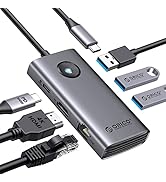 ORICO USB C ハブ 6-in-1 3*USB3.0 2.5Gbpsイーサネット 4K@30Hz HDMI出力 100W PD充電 LAN変換アダプ 5Gbpsデータ転送 セルフパワー/...