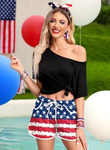 Image of For G and PL Women Summer Floral Beach Boardshorts with Pockets Swim Trunks