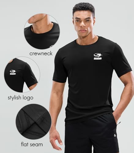 Haimont Men's UPF 50+ Sun Protection Fishing Shirts Short Sleeve Quick Dry Swim T-Shirt UV Workout Athletic Tee Shirt4