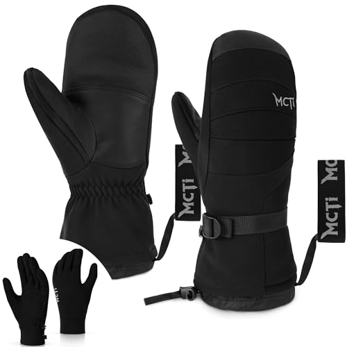 MCTi 2 in 1 Winter Ski Gloves for Men, Waterproof Snowboard Gloves, Thick Ski...