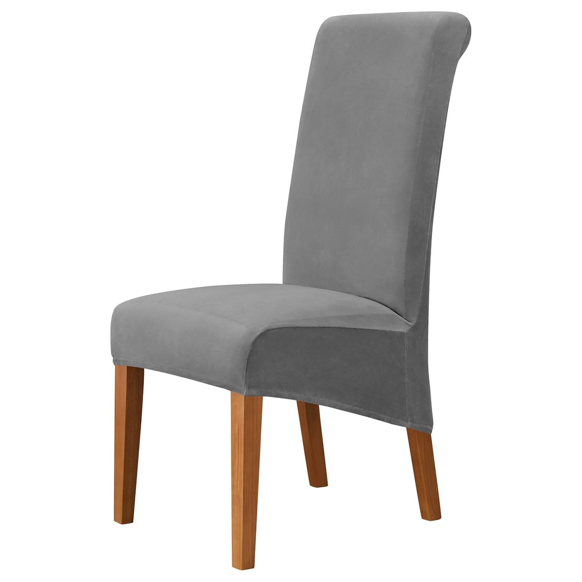 Housse de chaise amovible et lavable en velours pour dossier haut