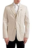 Dolce & Gabbana Men's Beige Linen Creased Look Blazer Sport Coat US 38 IT 48