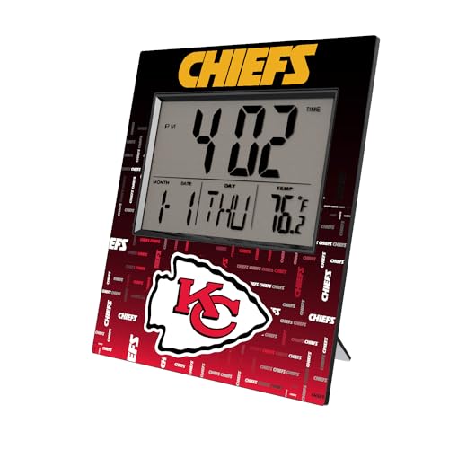 Keyscaper Kansas City Chiefs Quadtile Digital Desk Clock