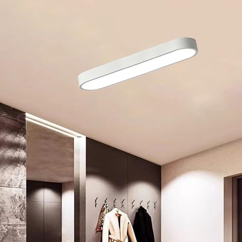 Plafonnier LED 3 températures de couleur avec diffuseur long et ultra fin coloris blanc