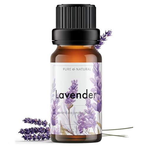 Image of Esslux Lavender Essential Oil for Diffuser | 100% Pure Natural Oil for Skin & Hair | Ideal for Relaxation & Nourishment | Perfect for Soap Making Scent, 10 ML