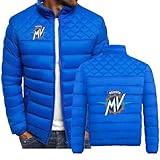 MYYLY Doudoune pour Homme pour MV Agusta Print Hiver Veste légère Puffer Rembourré Vêtements d'extérieur Épais Chaud Bomber Veste Coupe Vent Manches Longues Zippé Complet,C M