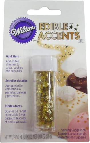 Wilton Edible Gold Glitter Star Sprinkles, Shimmering, 0.04 Ounce (Pack of 12)