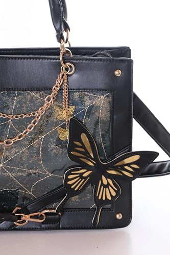 Kawaii-Story LB-6122-5 złoty czarny motyl Messenger Shopping Gothik Goth duża torebka damska 35 x 25 x 10,5 cm PU
